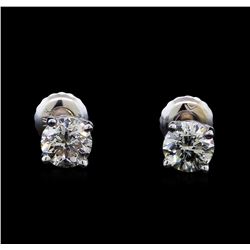 1.02 ctw Diamond Stud Earrings - 14KT White Gold