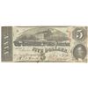 Image 1 : 1863 $5 The Confederate States of America Note T-60 CC