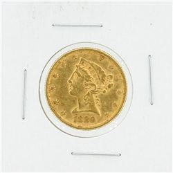 1880 $5 AU Liberty Head Half Eagle Gold Coin