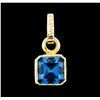 Image 1 : 4.50 ctw London Blue Topaz Pendant - 14KT Yellow Gold