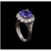 Image 4 : 33.9 ctw Tanzanite and Diamond Ring - 14KT White Gold