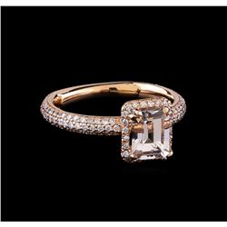 1.35 ctw Morganite and Diamond Ring - 14KT Rose Gold