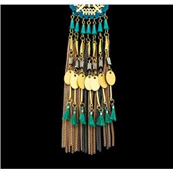 Circle Tassel Chain Necklace - Gold Plated