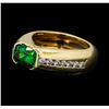 Image 1 : 2.50 ctw Tsavorite Garnet and Diamond Ring - 14KT Yellow Gold