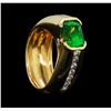 Image 4 : 2.50 ctw Tsavorite Garnet and Diamond Ring - 14KT Yellow Gold