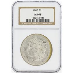 1887 MS63 NGC Morgan Silver Dollar