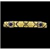 Image 1 : 3.65 ctw Sapphire And Diamond Bracelet - 14KT Yellow Gold