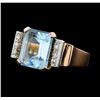 Image 1 : 5.00 ctw Aquamarine and Diamond Ring - 14KT Yellow Gold with Rose Plating