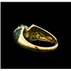 Image 3 : 1.57 ctw Tsavorite Garnet and Diamond Ring - 14KT Yellow Gold