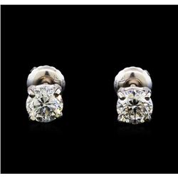 1.06 ctw Diamond Stud Earrings - 14KT White Gold