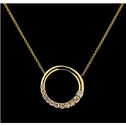 0.27 ctw Diamond Pendant With Chain - 14KT Yellow Gold