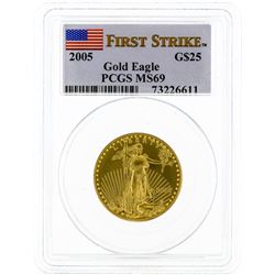 2005 PCGS MS69 $25 Eagle Gold Coin