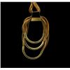 Image 1 : Multi Strand Leather Necklace - Gold Plated