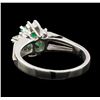 Image 3 : 0.26 ctw Emerald and Diamond Ring - Platinum