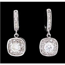 1.56 ctw Diamond Earrings - 14KT White Gold