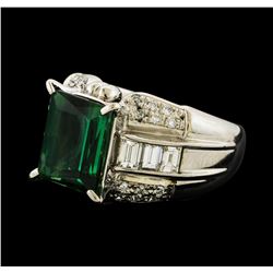 3.81 ctw Tourmaline and Diamond Ring - Platinum