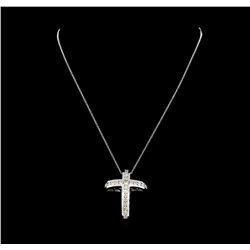 1.76 ctw Diamond Cross Pendant With Chain - 14KT White Gold