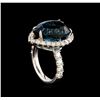 Image 4 : 14KT White Gold 15.46 ctw Topaz and Diamond Ring