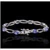 Image 2 : 14KT White Gold 6.24 ctw Tanzanite and Diamond Bracelet