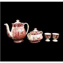 6 Piece Set of Palissy Thames River Transferware