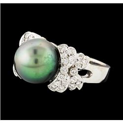 Pearl and Diamond Ring - 14KT White Gold