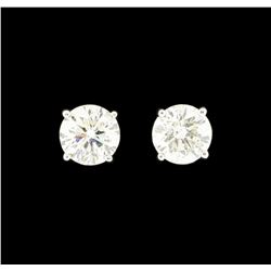 1.20 ctw Diamond Earrings - 14KT White Gold