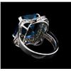 Image 3 : 14KT White Gold 16.86 ctw Blue Topaz and Diamond Ring