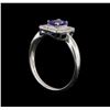 Image 4 : 14KT White Gold 0.64 ctw Tanzanite and Diamond Ring