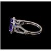 Image 3 : 3.56 ctw Tanzanite and Diamond Ring - 14KT White Gold