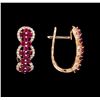 Image 2 : 1.17 ctw Ruby and Diamond Earrings - 14KT Rose Gold
