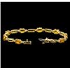 Image 3 : 14KT Yellow Gold 6.56 ctw Yellow Sapphire and Diamond Bracelet