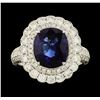Image 2 : 4.33 ctw Sapphire and Diamond Ring - 18KT White Gold
