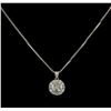 Image 1 : 14KT White Gold 0.96 ctw Diamond Pendant With Chain