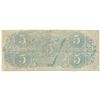 Image 2 : 1863 $5 The Confederate States of America Note T-60 CC