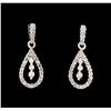 Image 4 : 0.54 ctw Diamond Pendant and Earrings - 10KT White Gold