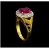 Image 4 : 1.85 ctw Ruby and Diamond Ring - 18KT Yellow Gold