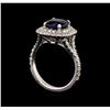 Image 4 : 14KT White Gold 2.59 ctw Sapphire and Diamond Ring