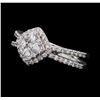 Image 1 : 1.01 ctw Diamond Cluster Ring - 14KT White Gold