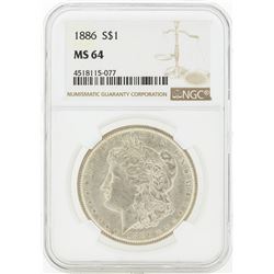 1886 MS64 NGC Morgan Silver Dollar