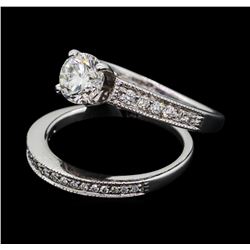 1.25 ctw Diamond Wedding Set - 14KT White Gold