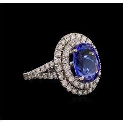 14KT White Gold 5.56 ctw Tanzanite and Diamond Ring