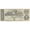 Image 1 : 1863 $5 The Confederate States of America Note T-60 CC