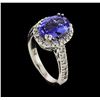 Image 4 : 2.80 ctw Tanzanite and Diamond Ring - 14KT White Gold
