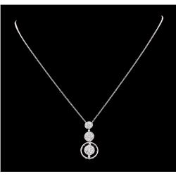 0.63 ctw Diamond Pendant with Chain - 14KT White Gold