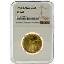 1986 NGC MS69 $25 Eagle Gold Coin