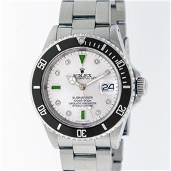 Rolex Stainless Steel Emerald and Diamond Submariner Men's Watch