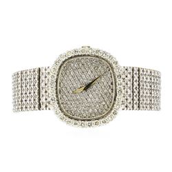 Patek Philippe 18KT White Gold 9.19 ctw Diamond Men's Watch