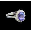 Image 1 : 14KT White Gold 2.27 ctw Tanzanite and Diamond Ring