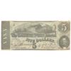 Image 1 : 1863 $5 The Confederate States of America Note T-60 CC