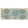 Image 2 : 1863 $5 The Confederate States of America Note T-60 CC